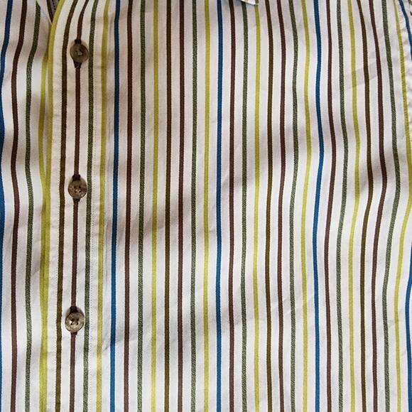 ROBERT GRAHAM COTTON MULTI COLOR STRIPED BUTTON DOWN SIZE MED - Picture 3 of 12